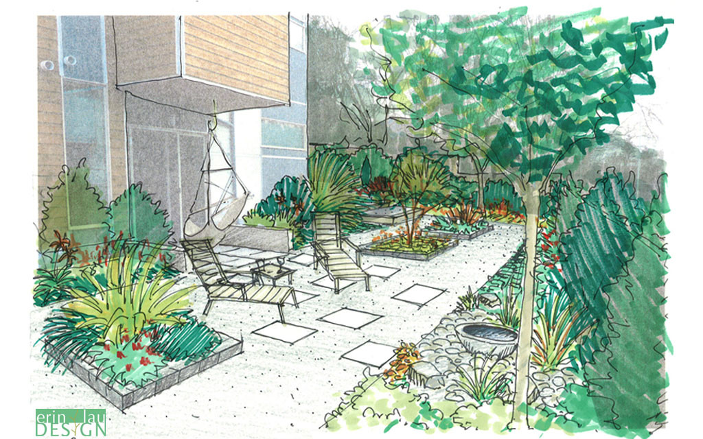 Gravel garden design sketch