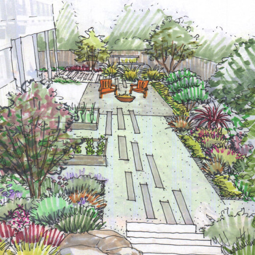Unusual garden design drawing ideas - Rhoda Maw